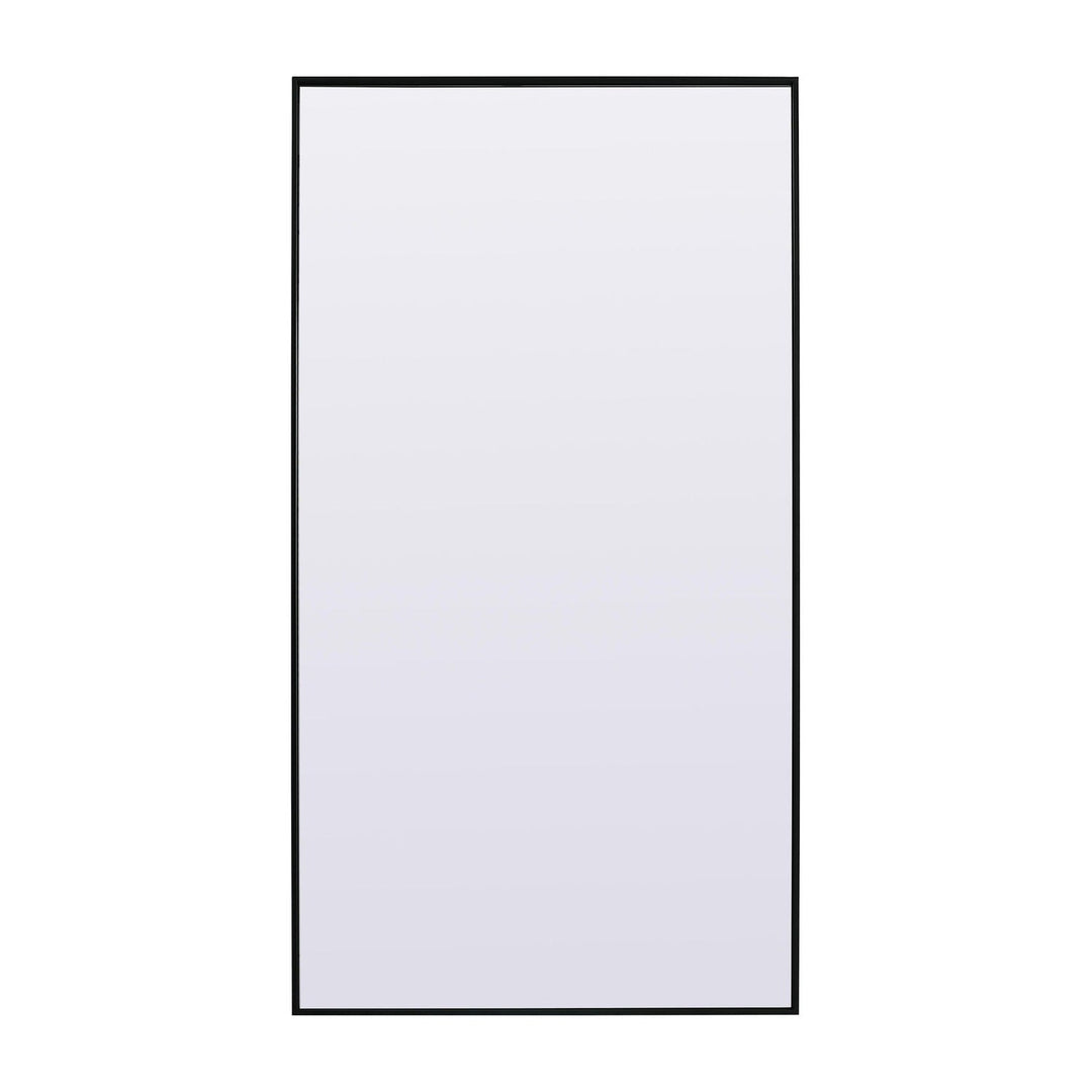 Metal Frame Rectangle Full Length Mirror in Black by Elegant
