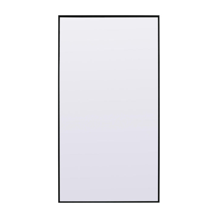 Metal Frame Rectangle Full Length Mirror in Black by Elegant