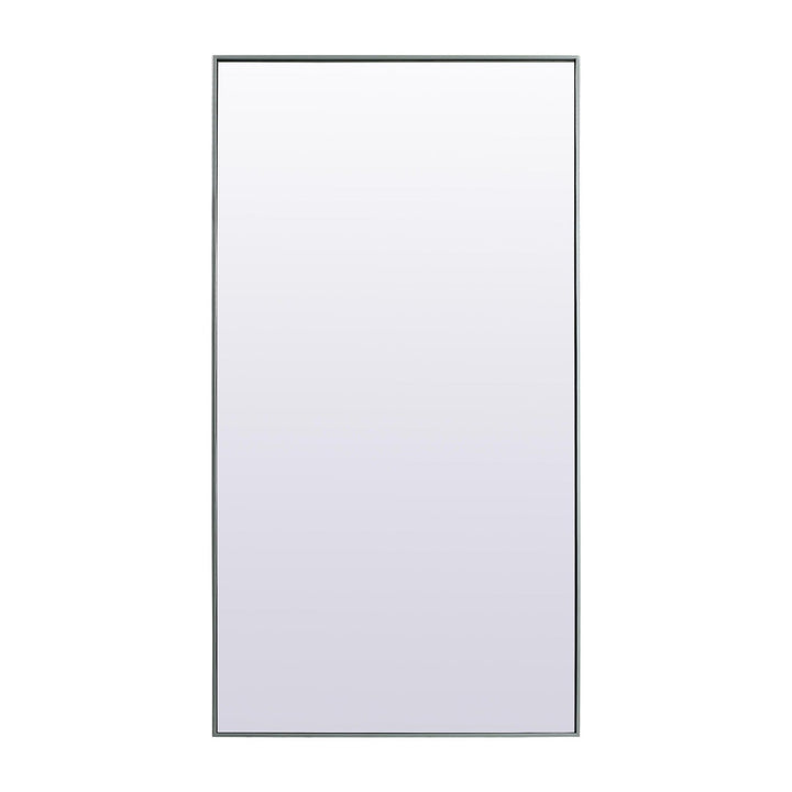 Metal Frame Rectangle Full Length Mirror in Silver by Elegant