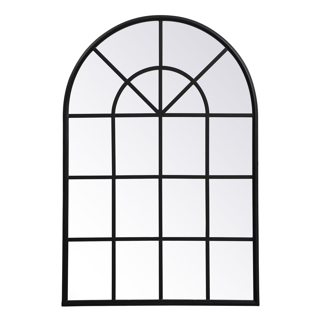 Metal Windowpane Mirror II in Black by Elegant