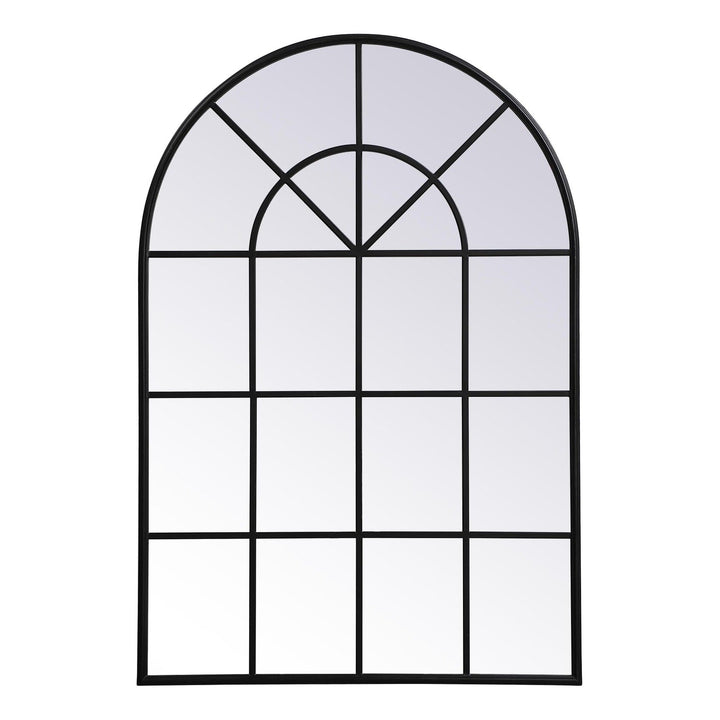 Metal Windowpane Mirror II in Black by Elegant