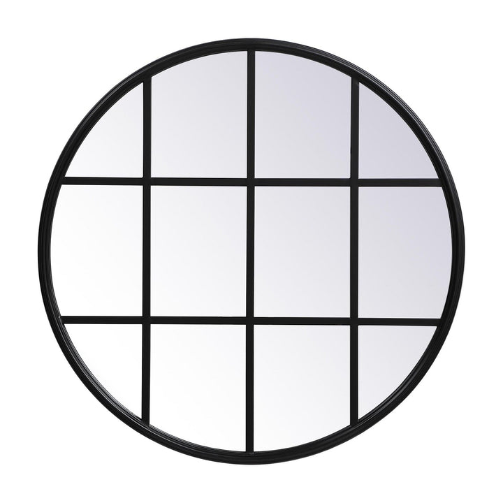 Metal Windowpane Mirror in Black by Elegant