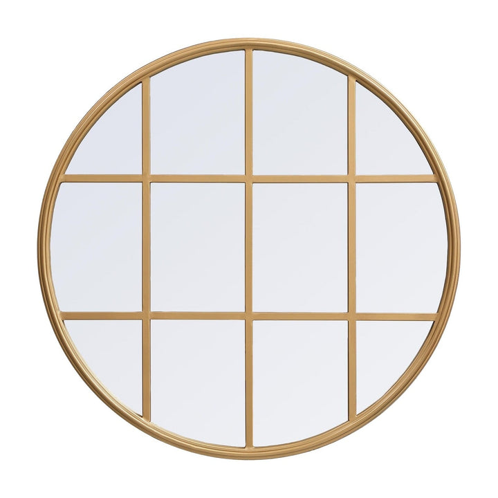 Metal Windowpane Mirror in Brass by Elegant