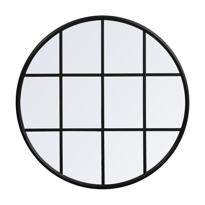 Metal Windowpane Mirror in Black by Elegant