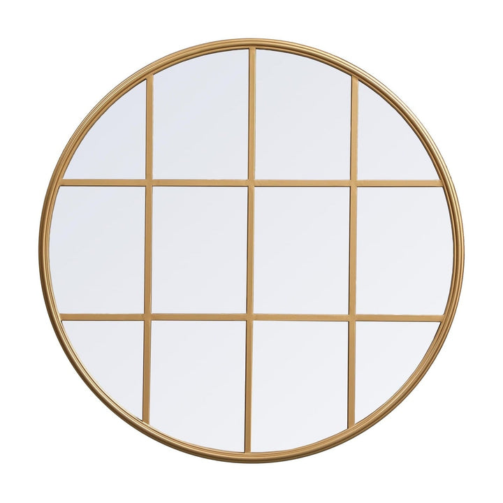 Metal Windowpane Mirror in Brass by Elegant