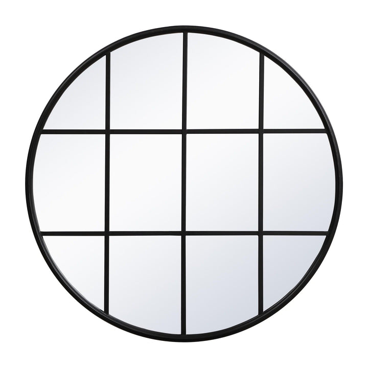 Metal Windowpane Mirror in Black by Elegant