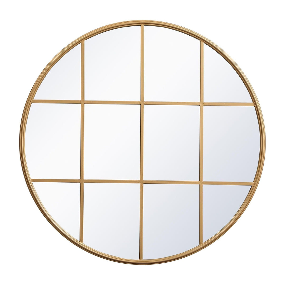 Metal Windowpane Mirror in Brass by Elegant