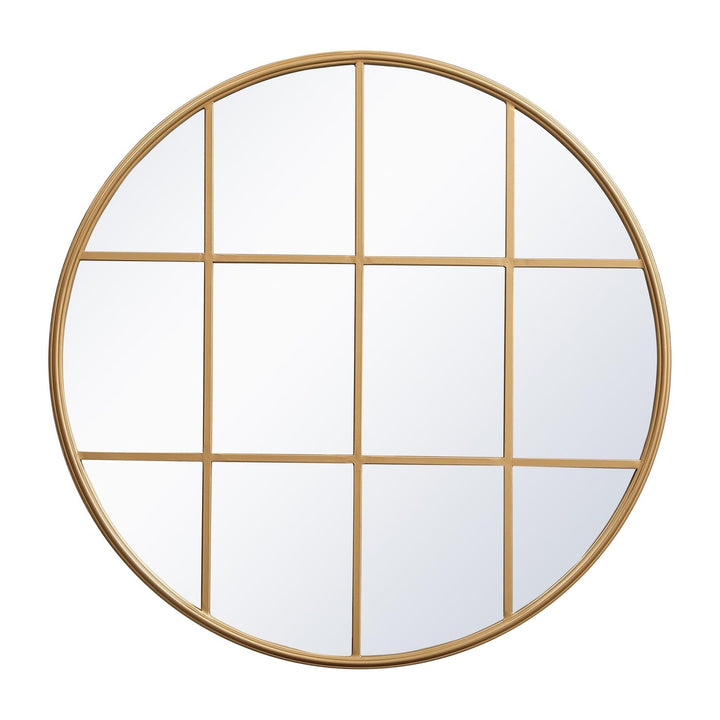 Metal Windowpane Mirror in Brass by Elegant
