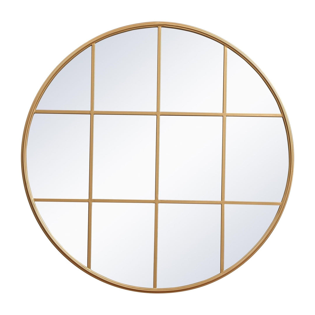 Metal Windowpane Mirror in Brass by Elegant