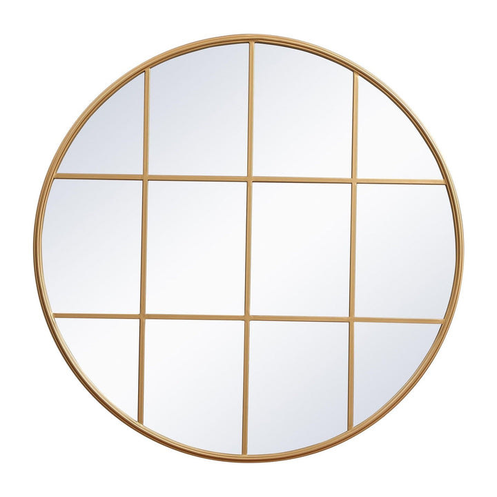 Metal Windowpane Mirror in Brass by Elegant