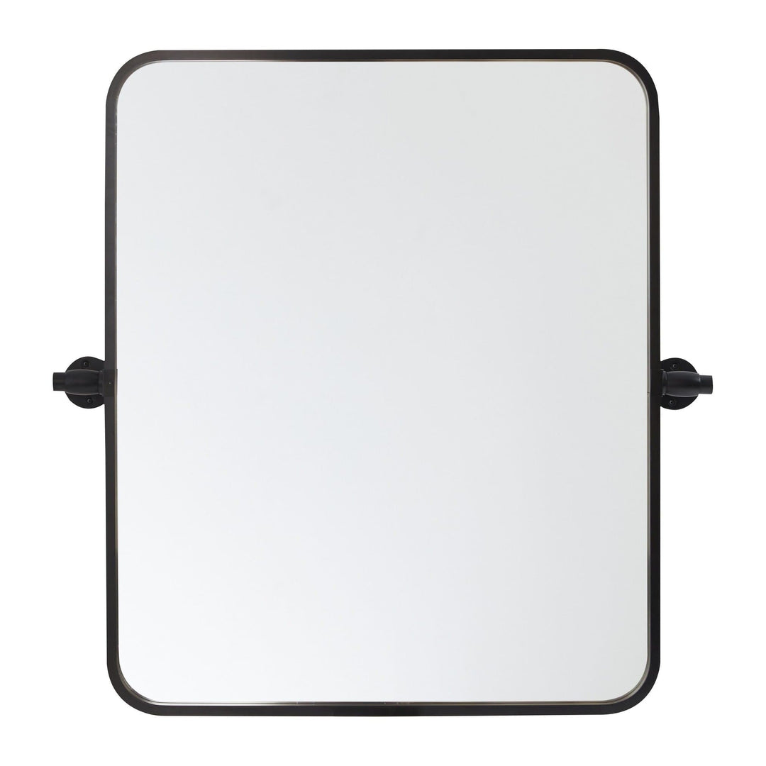Soft Corner Pivot Mirror in Black by Elegant