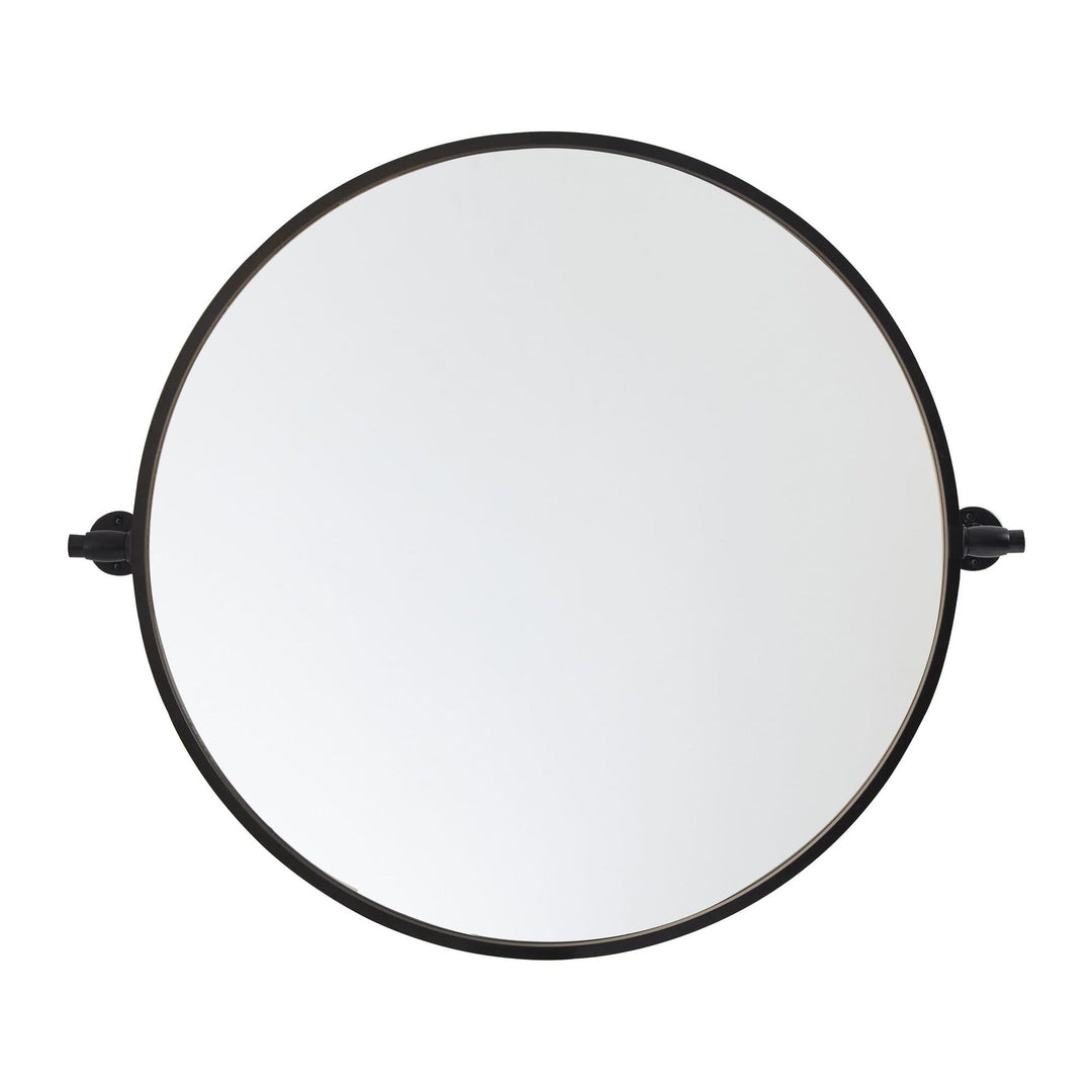 Round Pivot Mirror in Black by Elegant