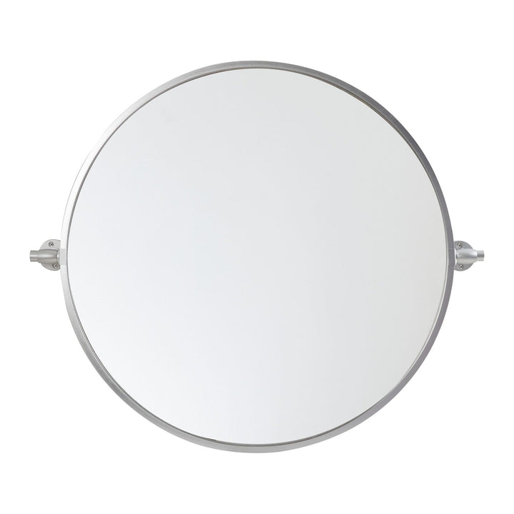 Round Pivot Mirror in Silver by Elegant