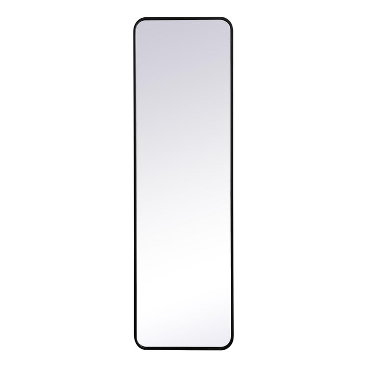 Soft Corner Metal Rectangular Mirror in Black by Elegant