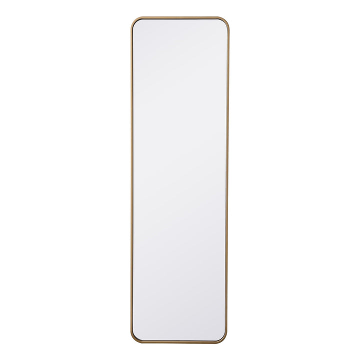 Soft Corner Metal Rectangular Mirror in Brass by Elegant