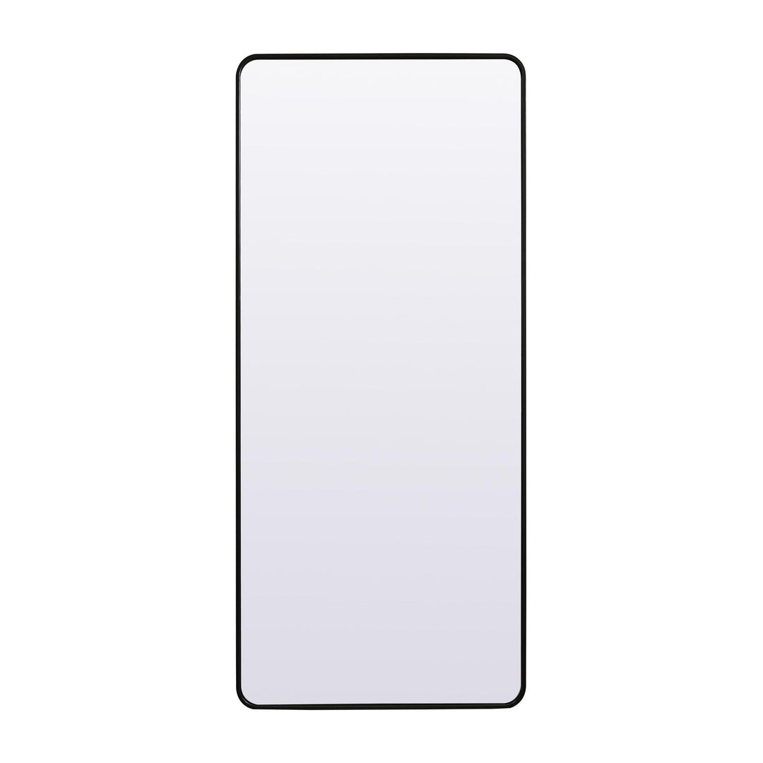 Soft Corner Metal Rectangle Mirror in Black by Elegant