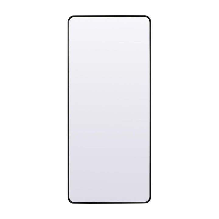 Soft Corner Metal Rectangle Mirror in Black by Elegant