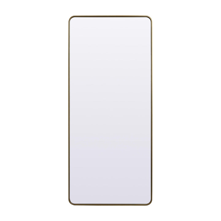 Soft Corner Metal Rectangle Mirror in Brass by Elegant