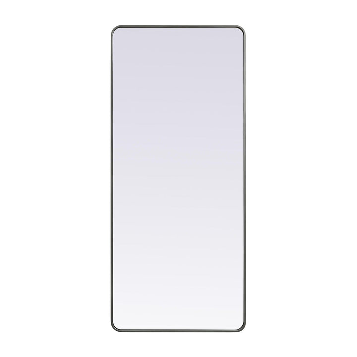 Soft Corner Metal Rectangle Mirror in Silver by Elegant