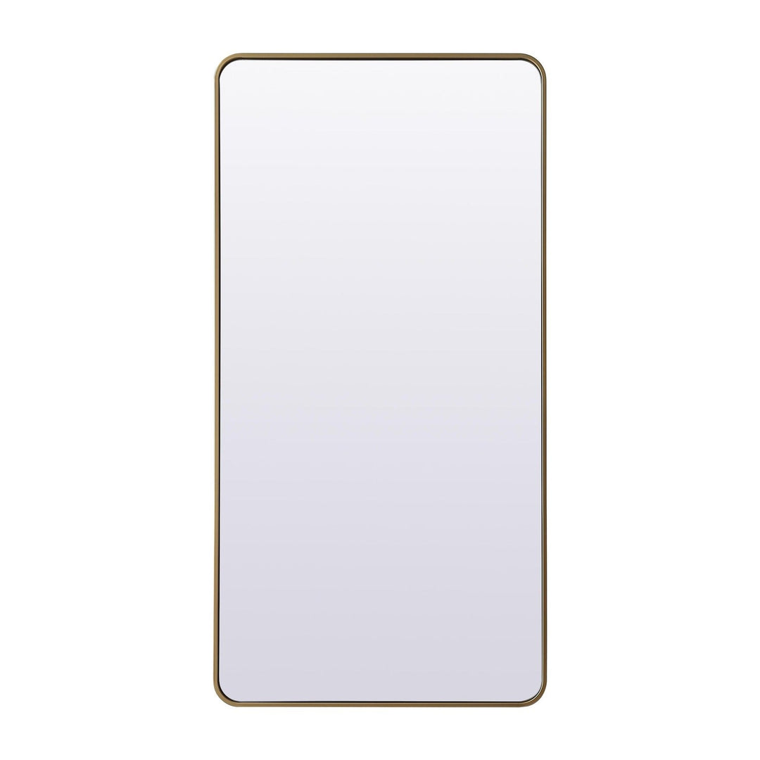 Soft Corner Metal Rectangle Full Length Mirror in Brass by Elegant