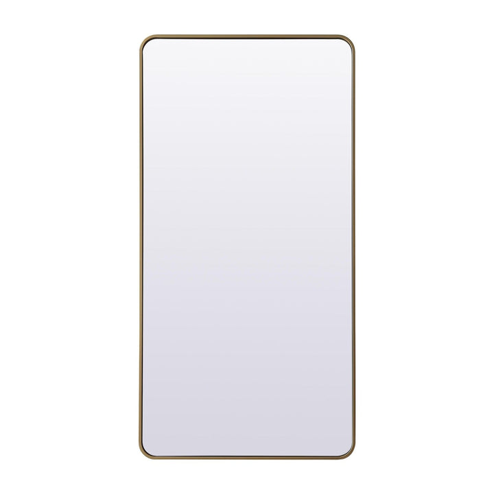 Soft Corner Metal Rectangle Full Length Mirror in Brass by Elegant