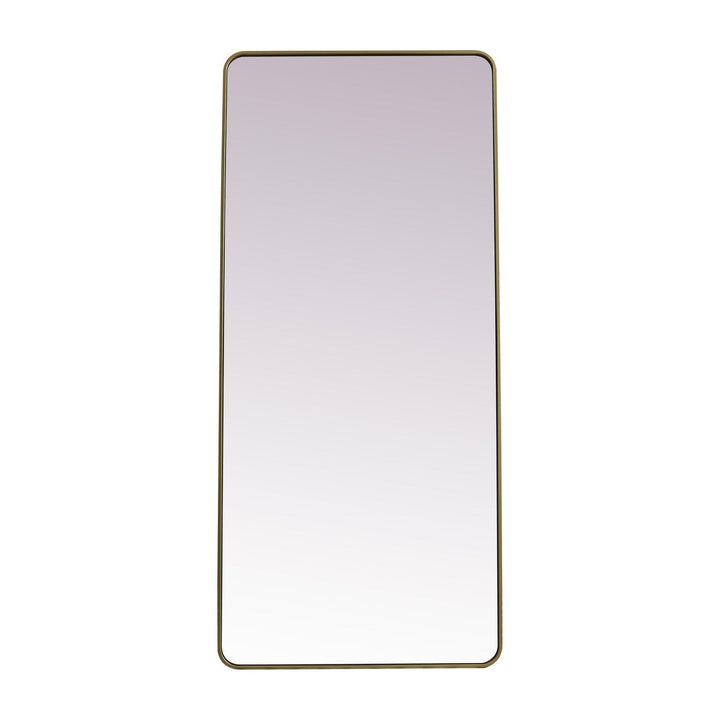 Soft Corner Metal Rectangle Full Length Mirror in Brass by Elegant