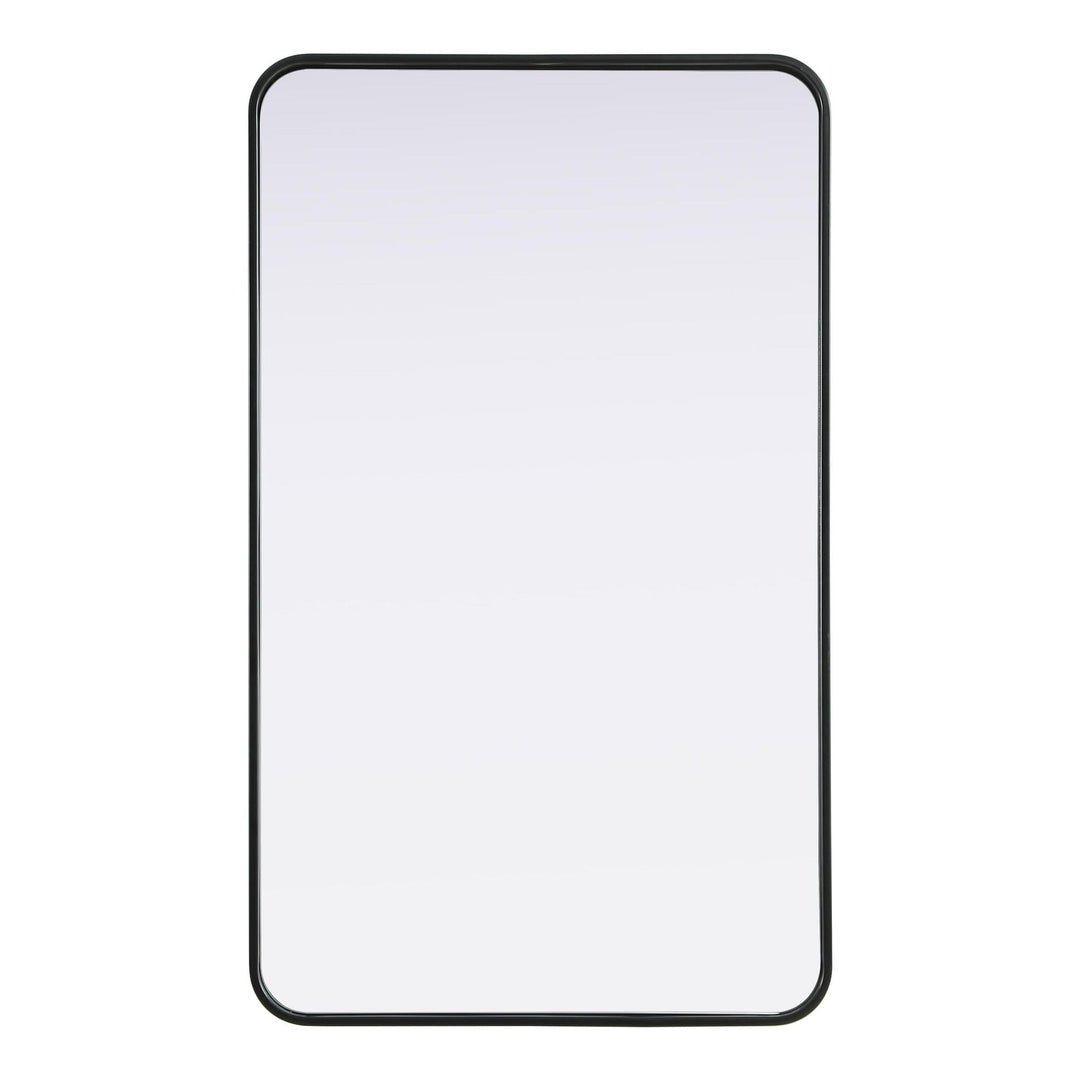 Rounded Corner Rectangle Mirror in Black by Elegant