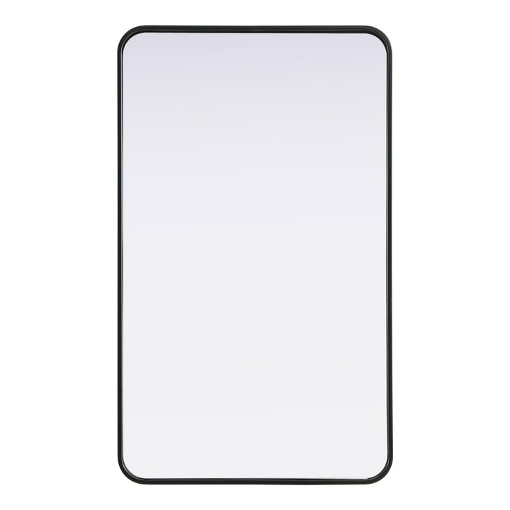 Rounded Corner Rectangle Mirror in Black by Elegant