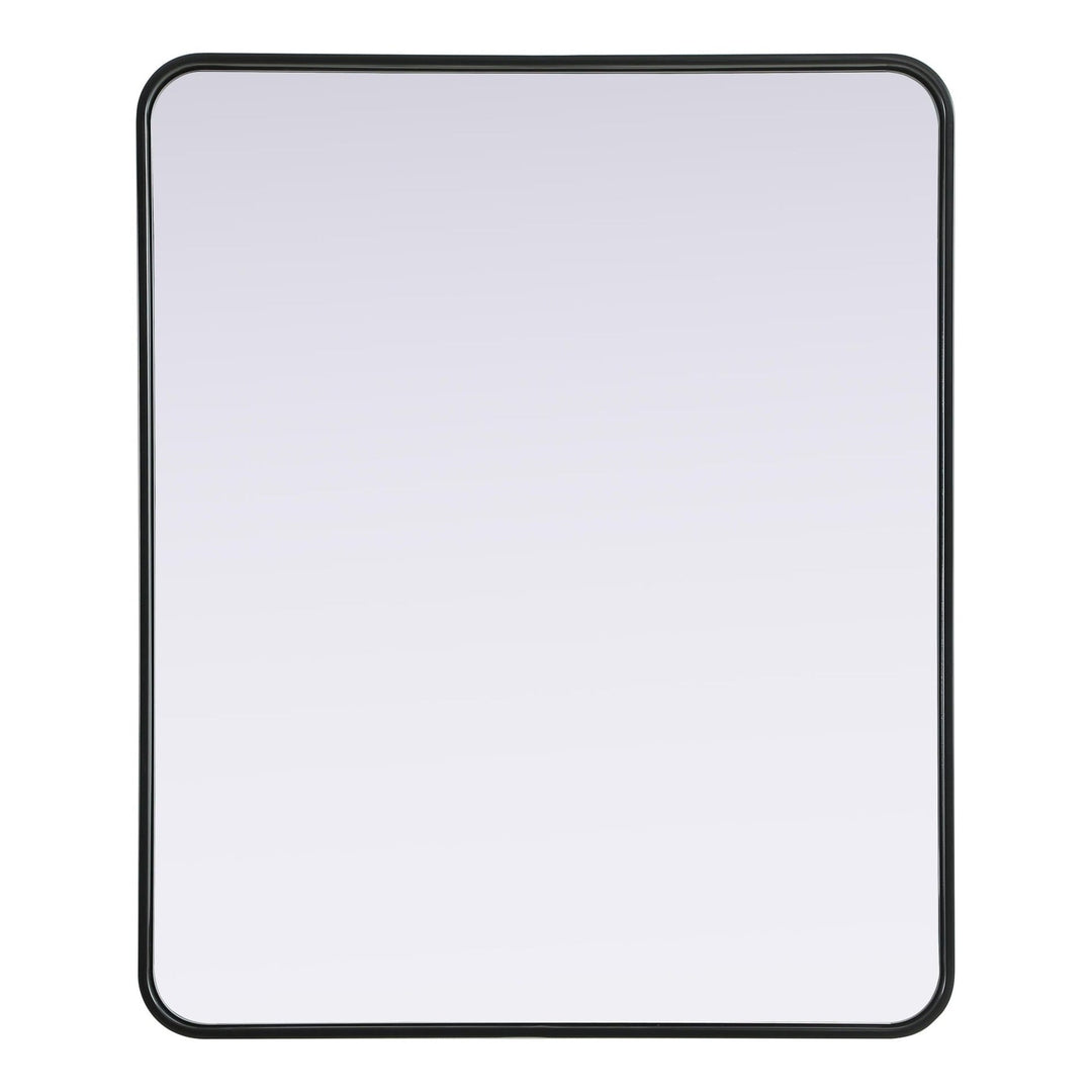 Rounded Corner Rectangle Mirror in Black by Elegant