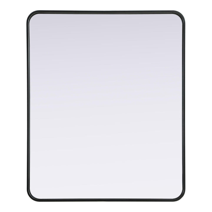 Rounded Corner Rectangle Mirror in Black by Elegant