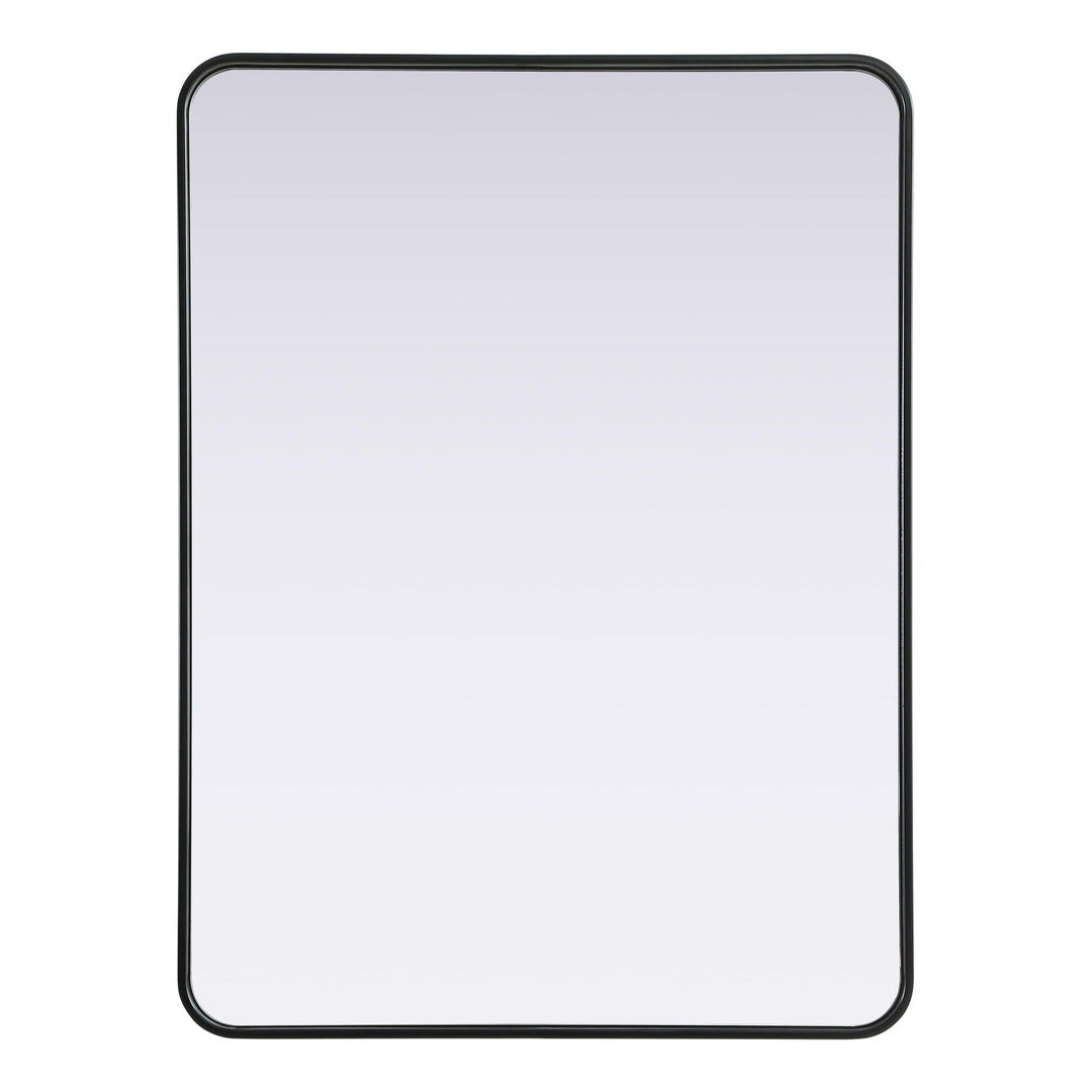 Rounded Corner Rectangle Mirror in Black by Elegant