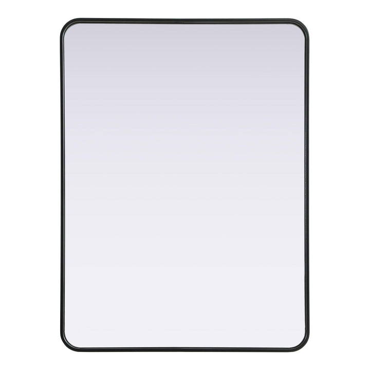 Rounded Corner Rectangle Mirror in Black by Elegant