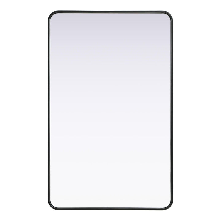 Rounded Corner Rectangle Mirror in Black by Elegant