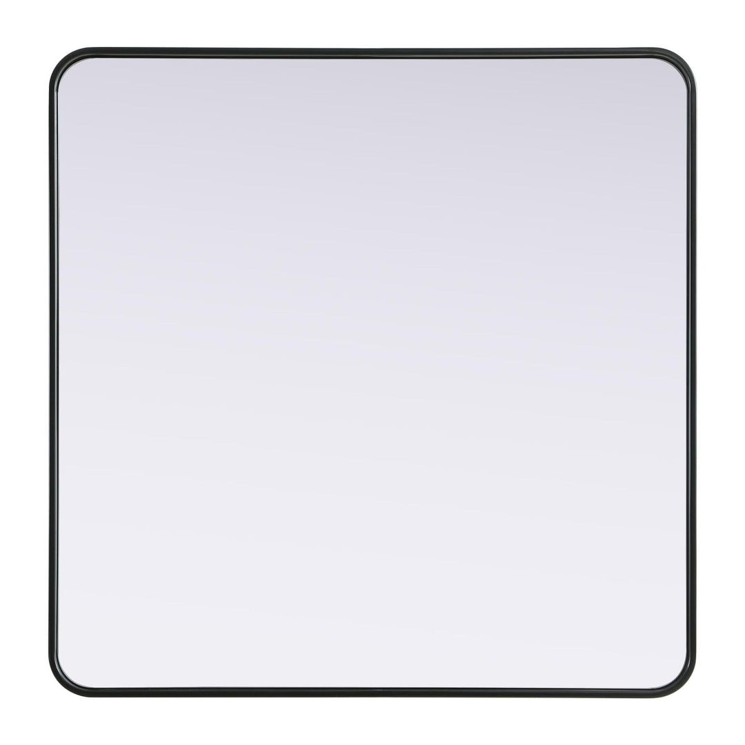 Rounded Corner Rectangle Mirror in Black by Elegant