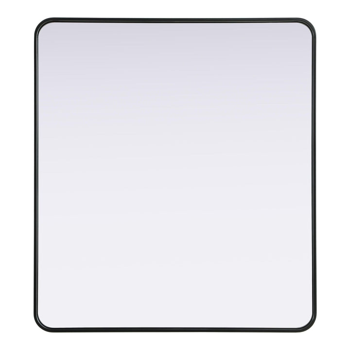 Rounded Corner Rectangle Mirror in Black by Elegant