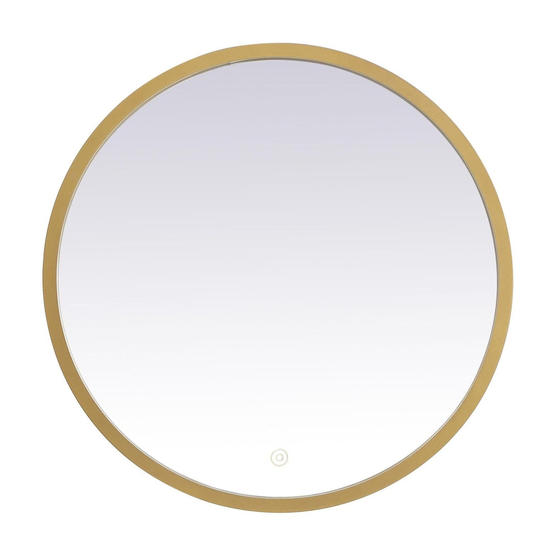 Pier Round LED Mirror in Brass by Elegant