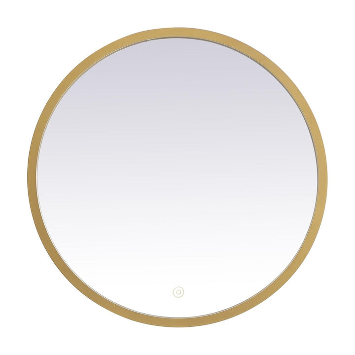 Pier Round LED Mirror in Brass by Elegant