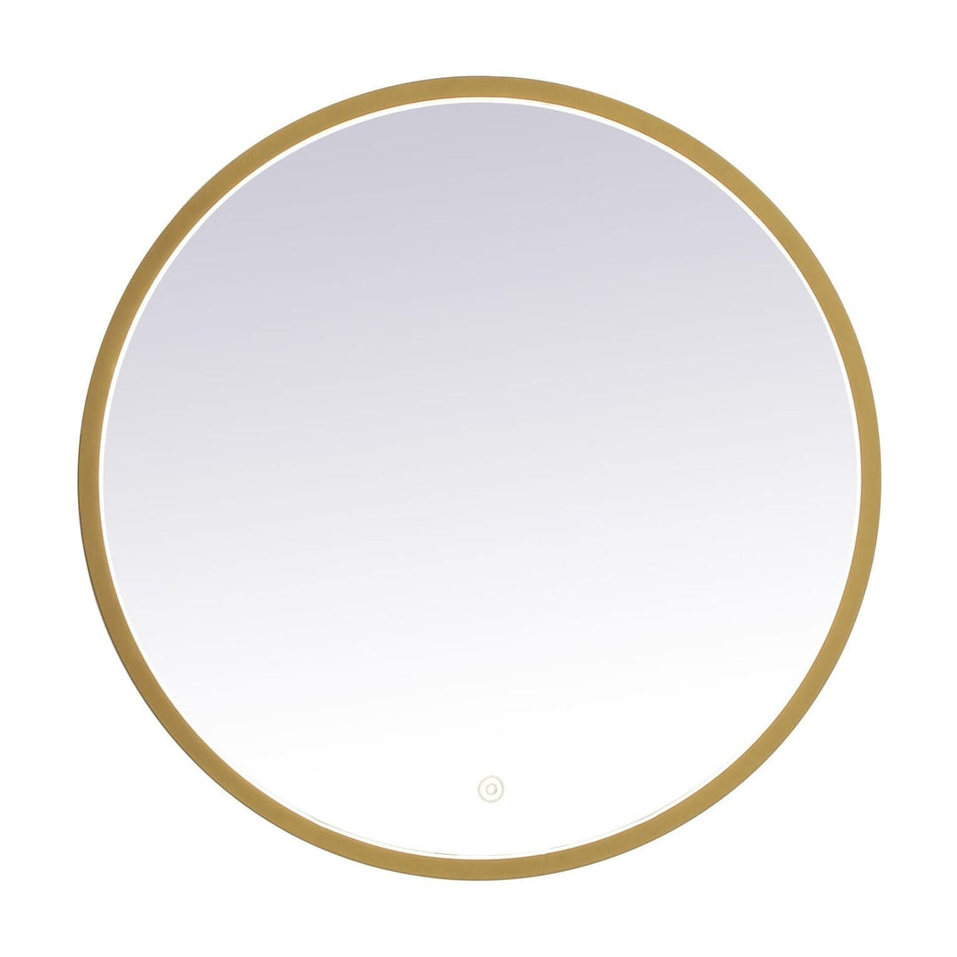 Pier Round LED Mirror in Brass by Elegant