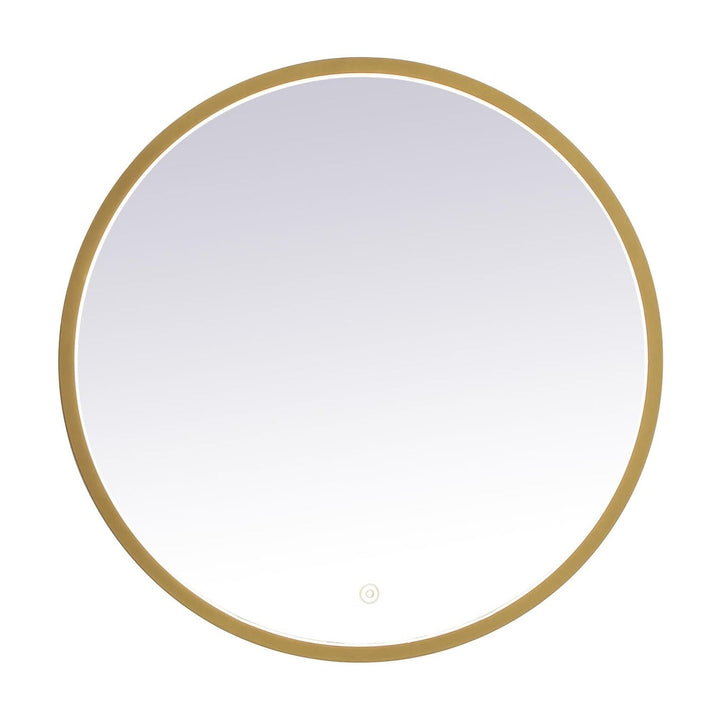 Pier Round LED Mirror in Brass by Elegant