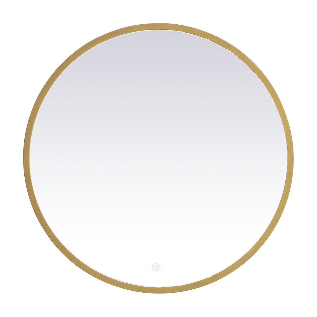 Pier Round LED Mirror in Brass by Elegant