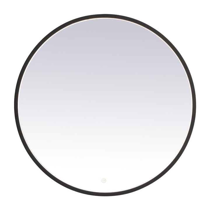 Pier Round LED Mirror in Black by Elegant