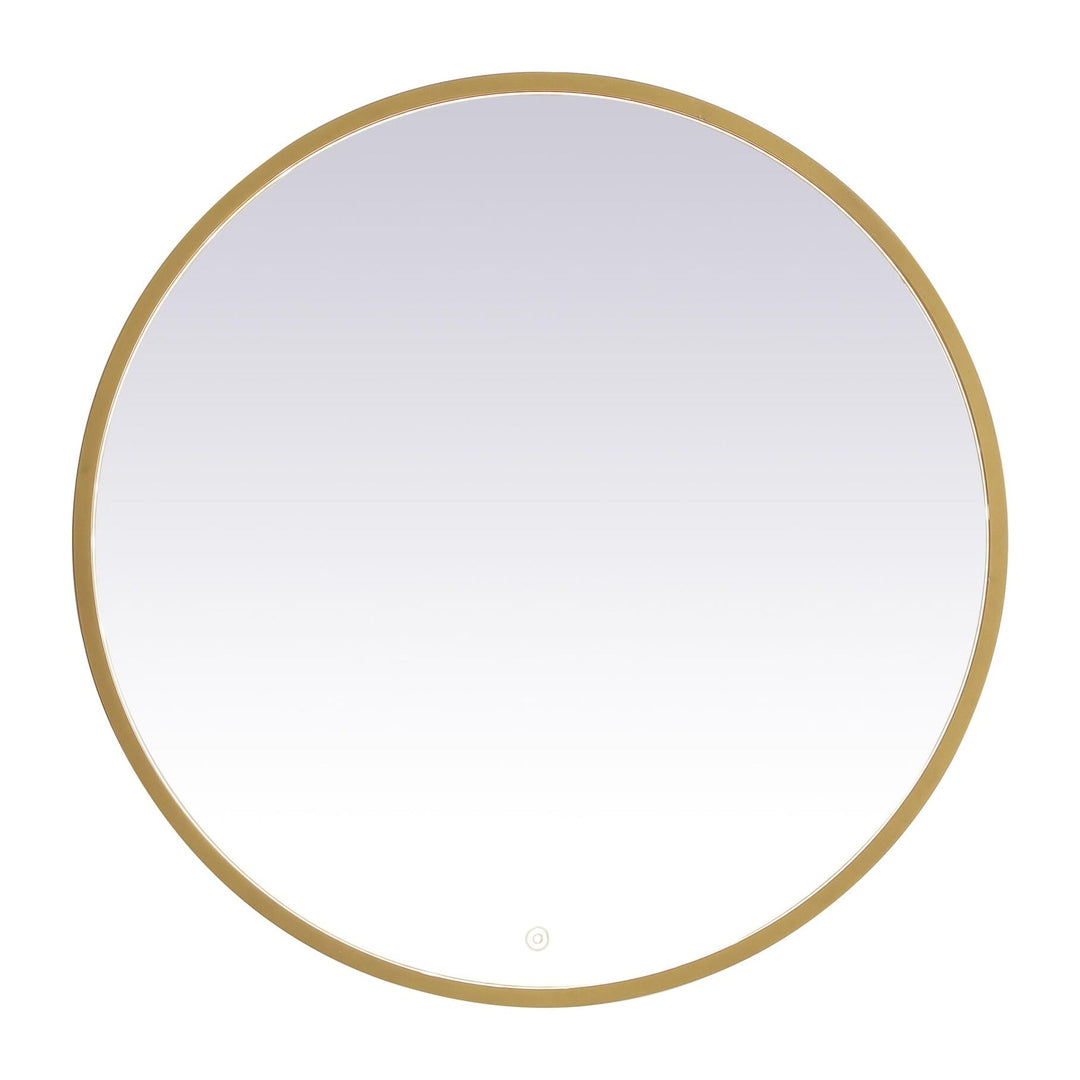Pier Round LED Mirror in Brass by Elegant