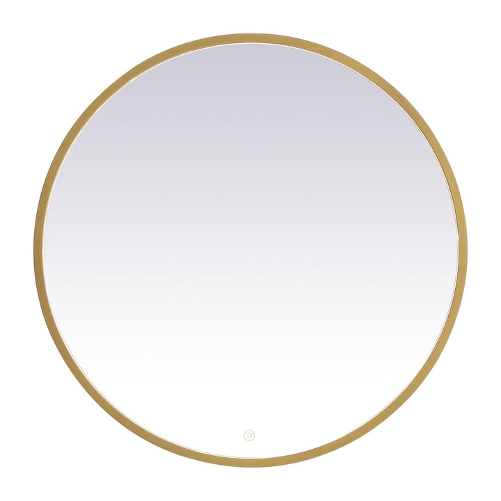 Pier Round LED Mirror in Brass by Elegant