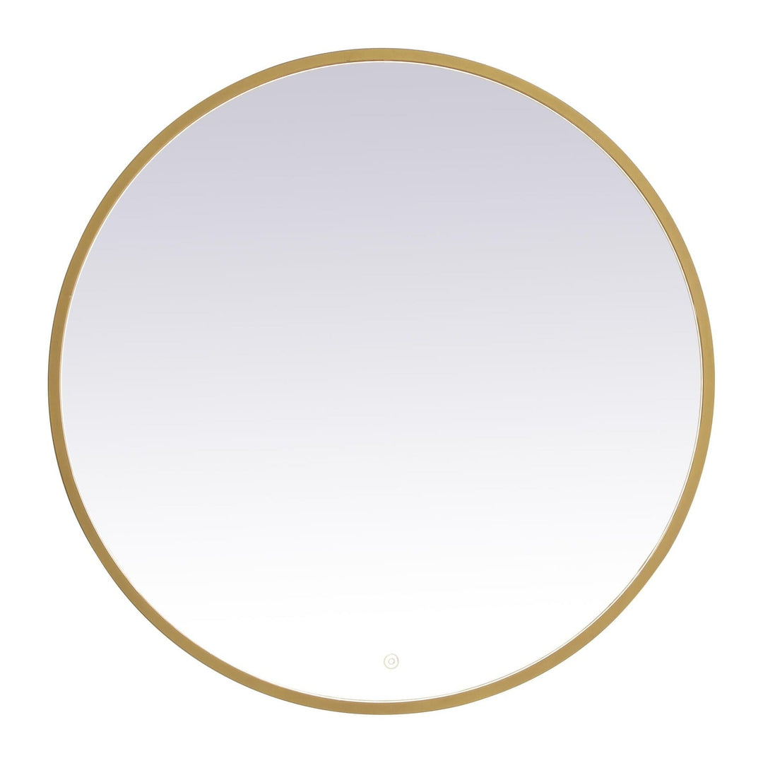 Pier Round LED Mirror in Brass by Elegant