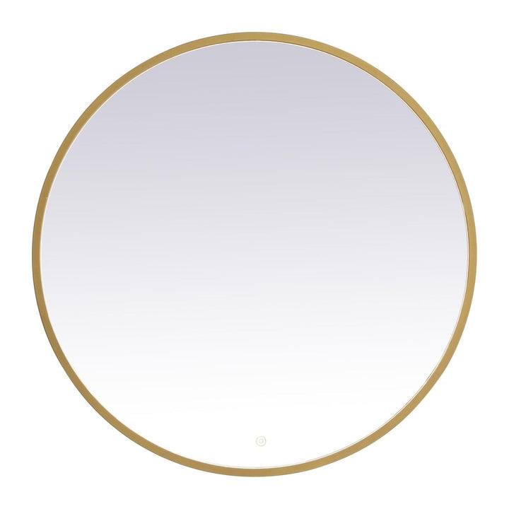 Pier Round LED Mirror in Brass by Elegant