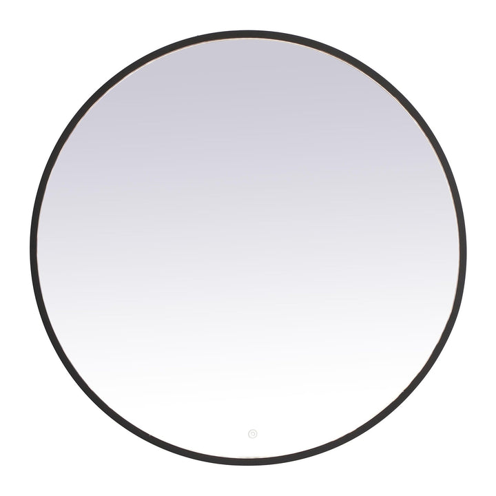 Pier Round LED Mirror in Black by Elegant