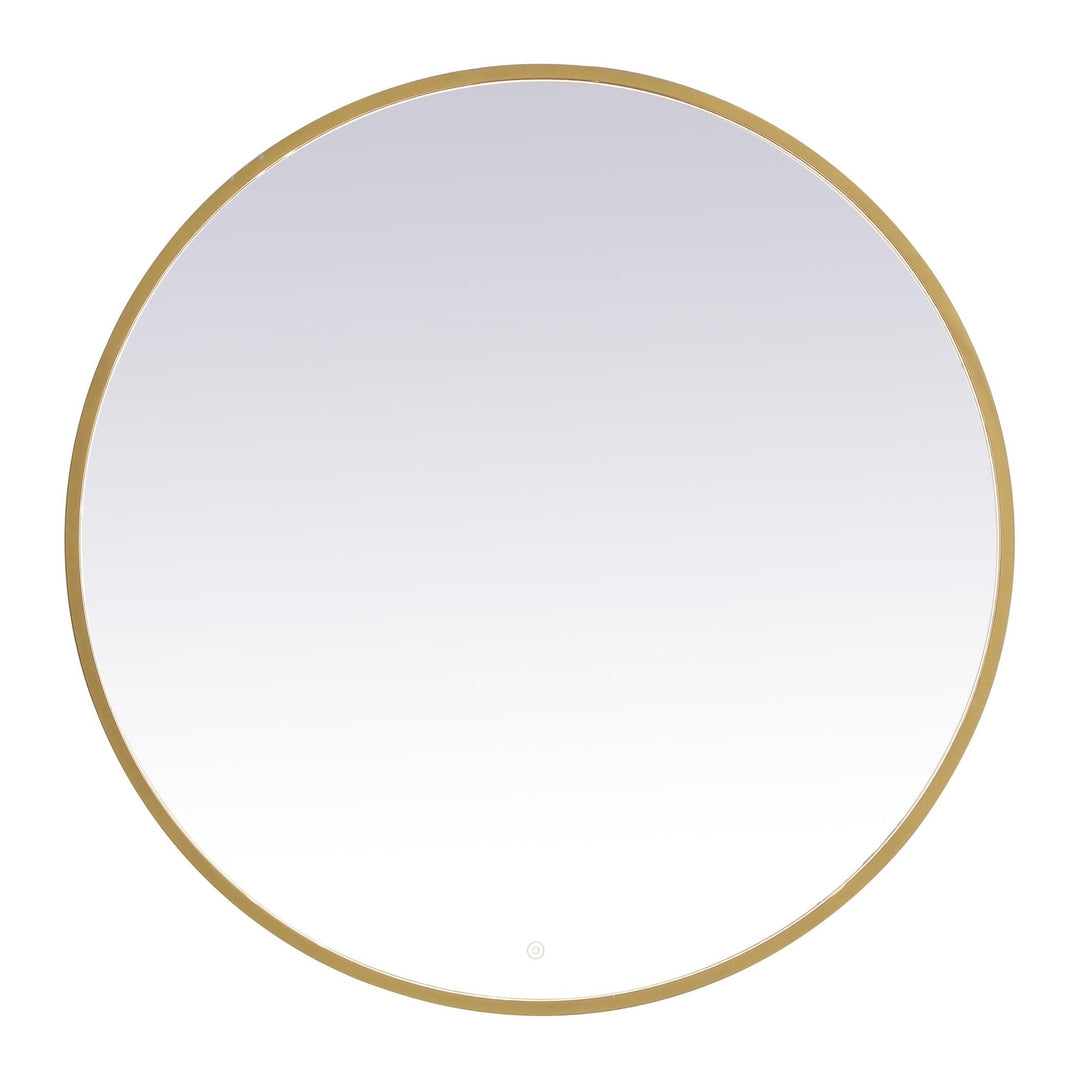 Pier Round LED Mirror in Brass by Elegant