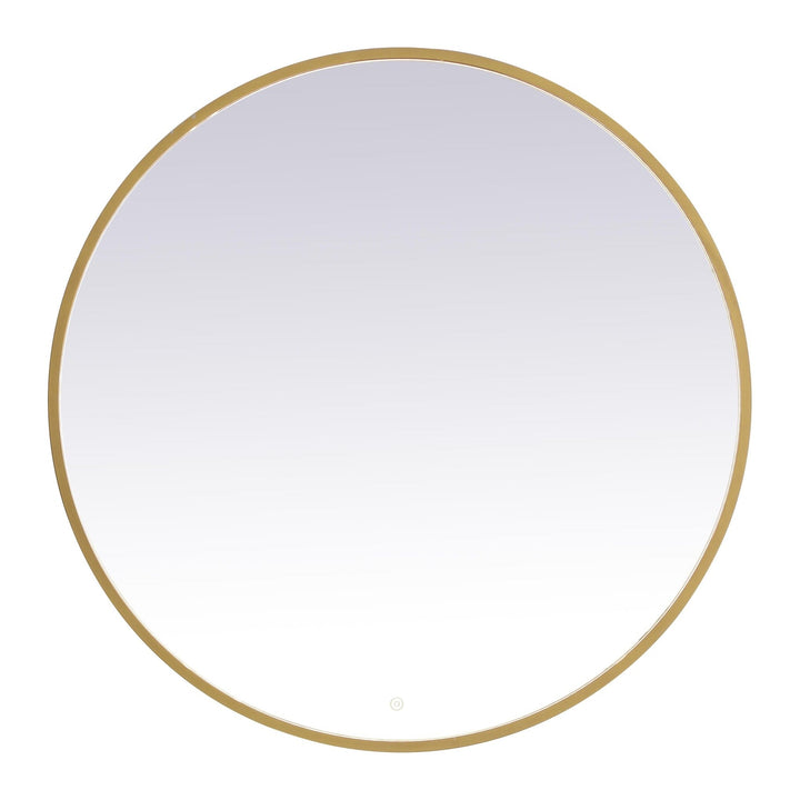 Pier Round LED Mirror in Brass by Elegant