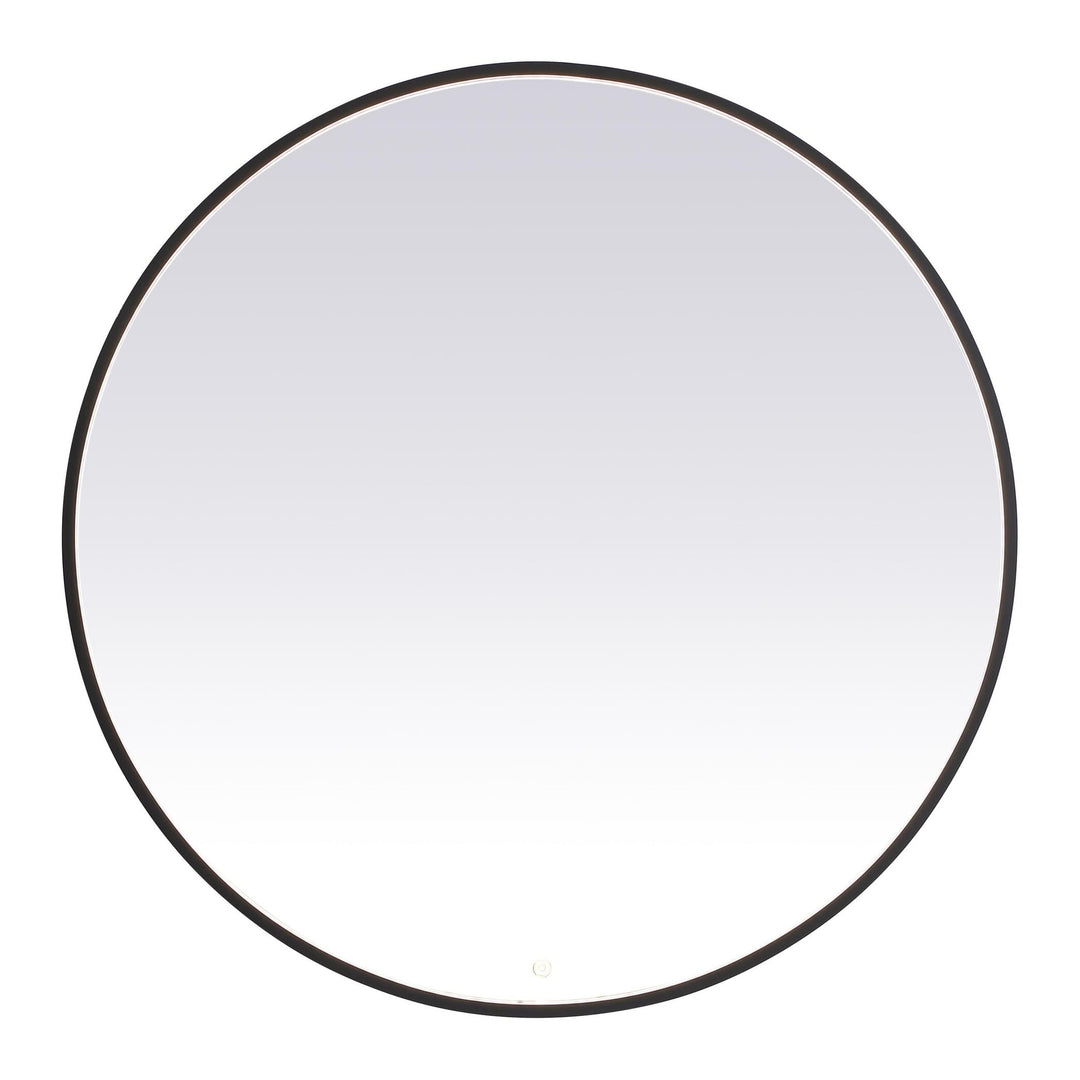 Pier Round LED Mirror in Black by Elegant