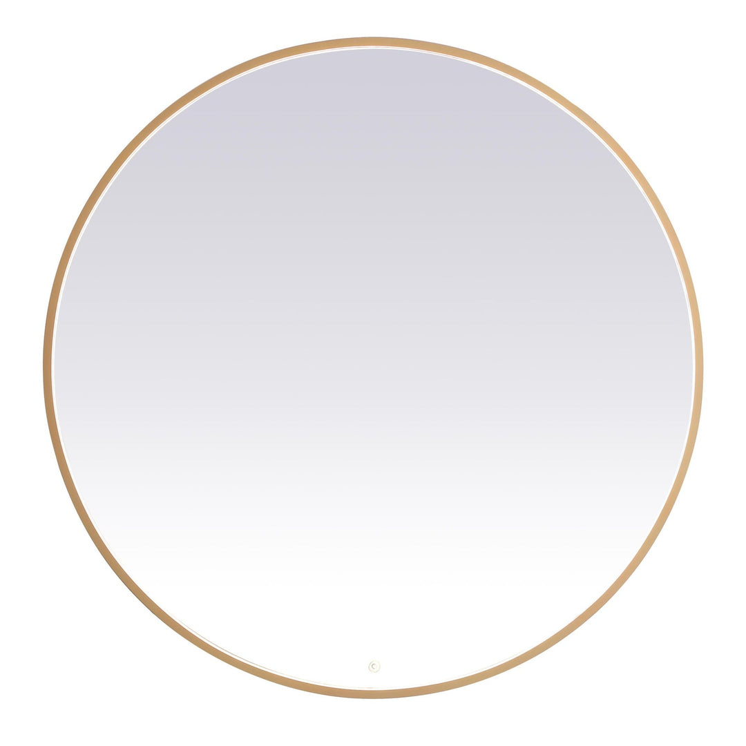 Pier Round LED Mirror in Brass by Elegant